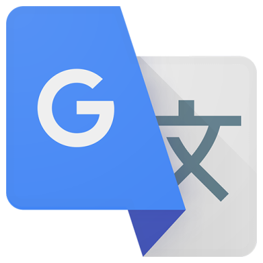 Google Translate logo featuring a blue and white design with text symbols.